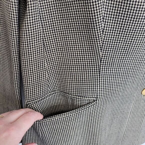 VINTAGE 90s Giorgio Armani blazer checkered plaid boxy oversized unisex 48/XL‎ - Picture 4 of 11